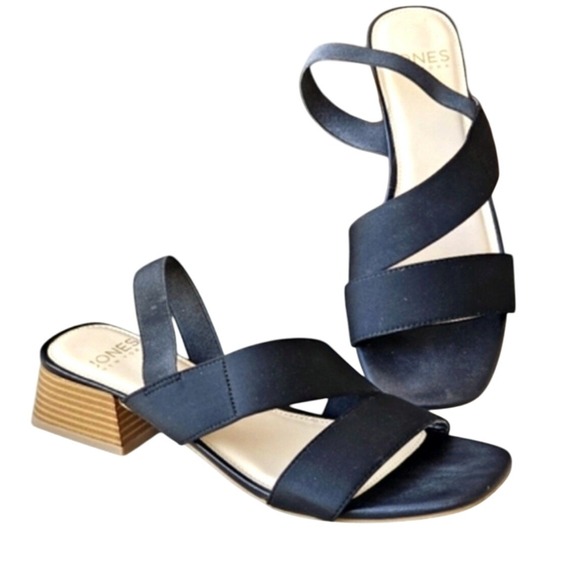 Jones NY Women's Strappy Open Toe Black Sandal Boho Office Summer Minimalist Y2K - Picture 1 of 8